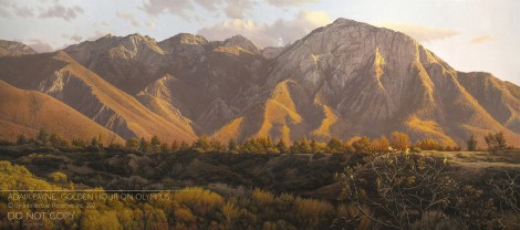 GOLDEN HOUR ON OLYMPUS, 32×72 (sold)